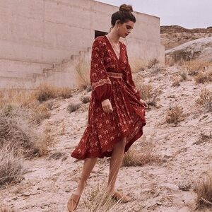 Spell Red Floral Dress